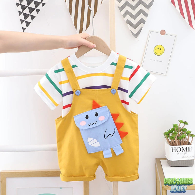 Ensemble bébé bretelle Dinosaure