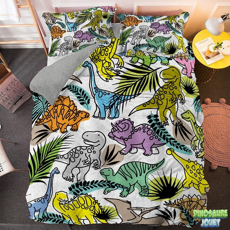 Ensemble housse de couette Dinosaure multicolore