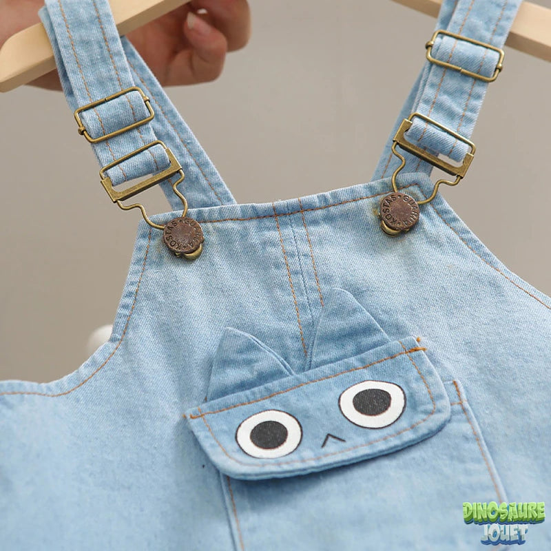 Ensemble short bretelle garçon Dinosaure