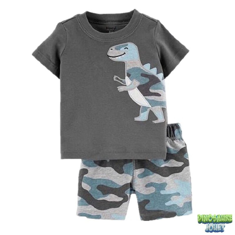 Ensemble short t shirt Dinosaure
