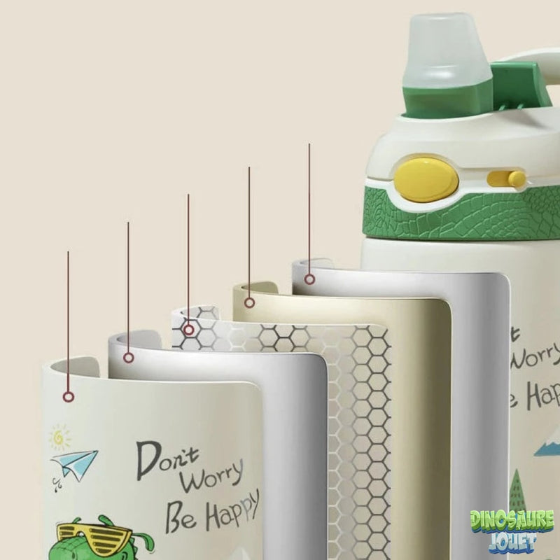 Gourde isotherme 400ml Dinosaure