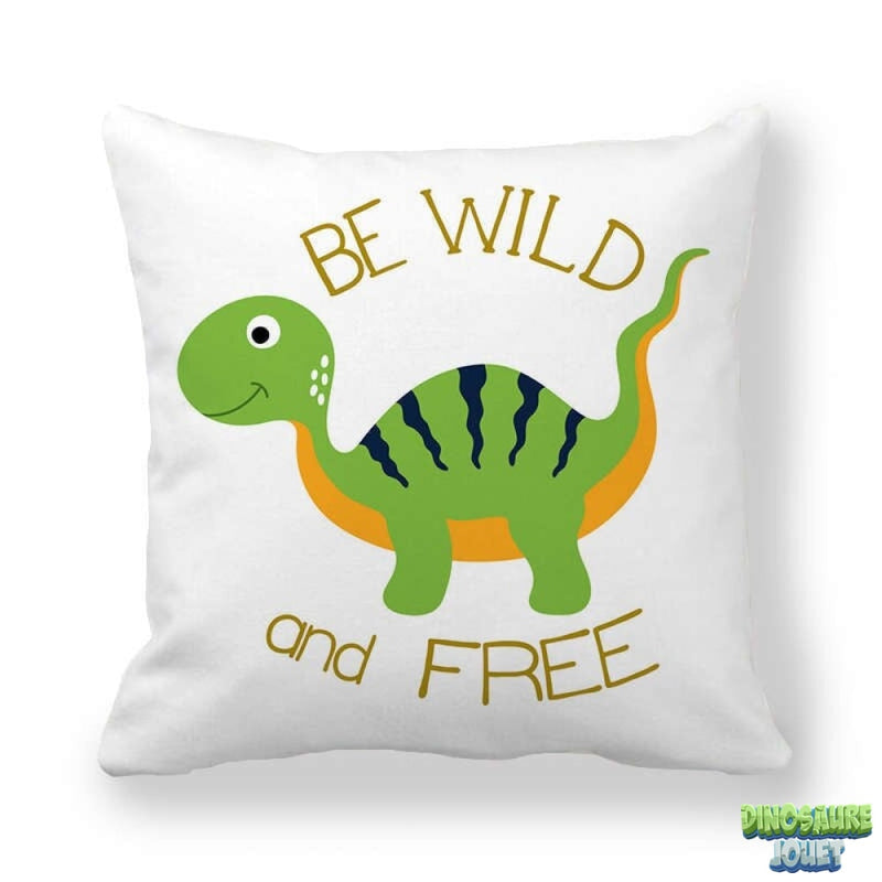 housse de coussin avec inscription Dinosaure
