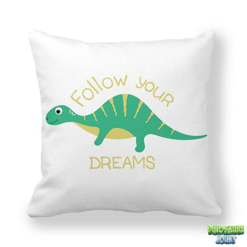housse de coussin avec inscription Dinosaure