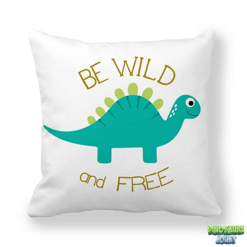 housse de coussin avec inscription Dinosaure