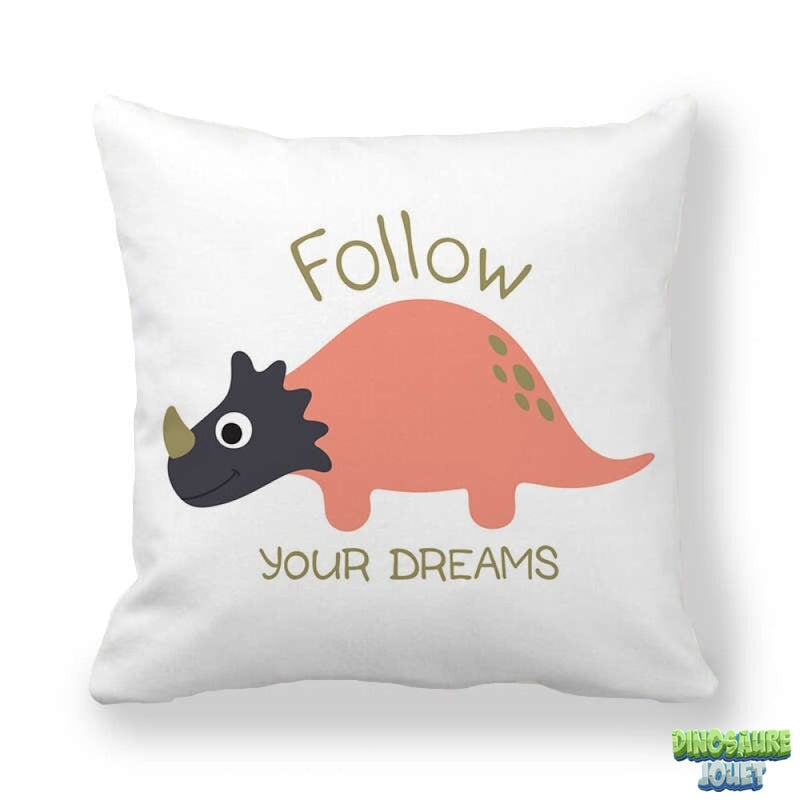 housse de coussin avec inscription Dinosaure
