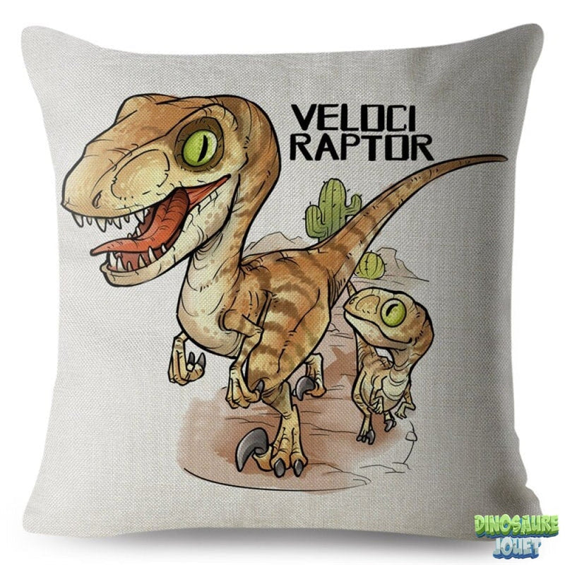 Housse de coussin carré Dino fun