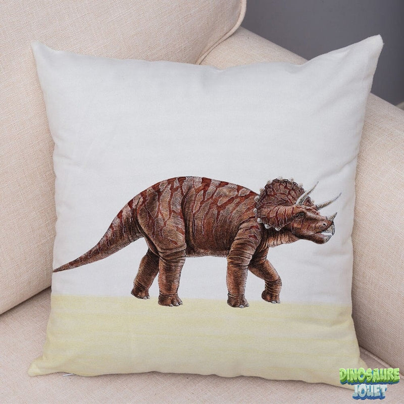 Housse de coussin carré Tricératops