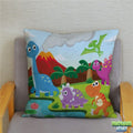 Housse de coussin colorée Dinosaure