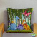 Housse de coussin colorée Dinosaure