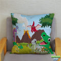 Housse de coussin colorée Dinosaure