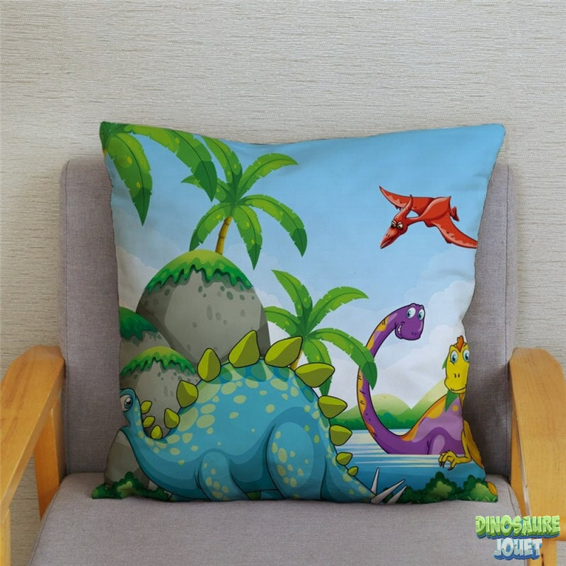 Housse de coussin Dinosaure au jurassique