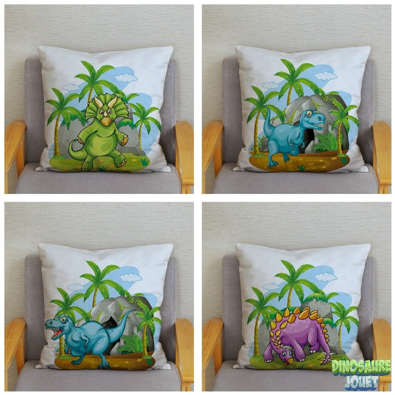 Housse de coussin Dinosaure au jurassique