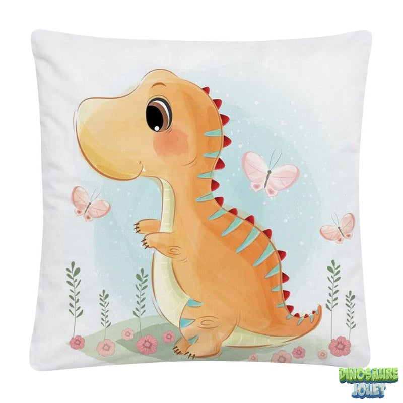 Housse de coussin Dinosaure et papillon