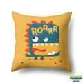 Housse de coussin jaune Dinosaure