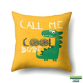 Housse de coussin jaune Dinosaure