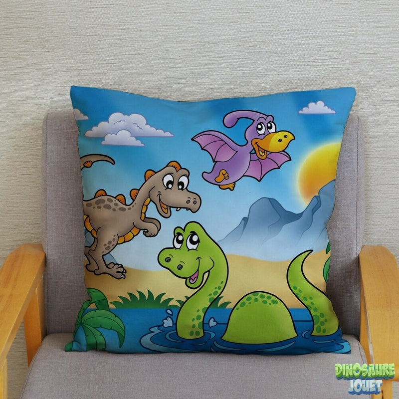 Housse de coussin rigolo Dinosaure