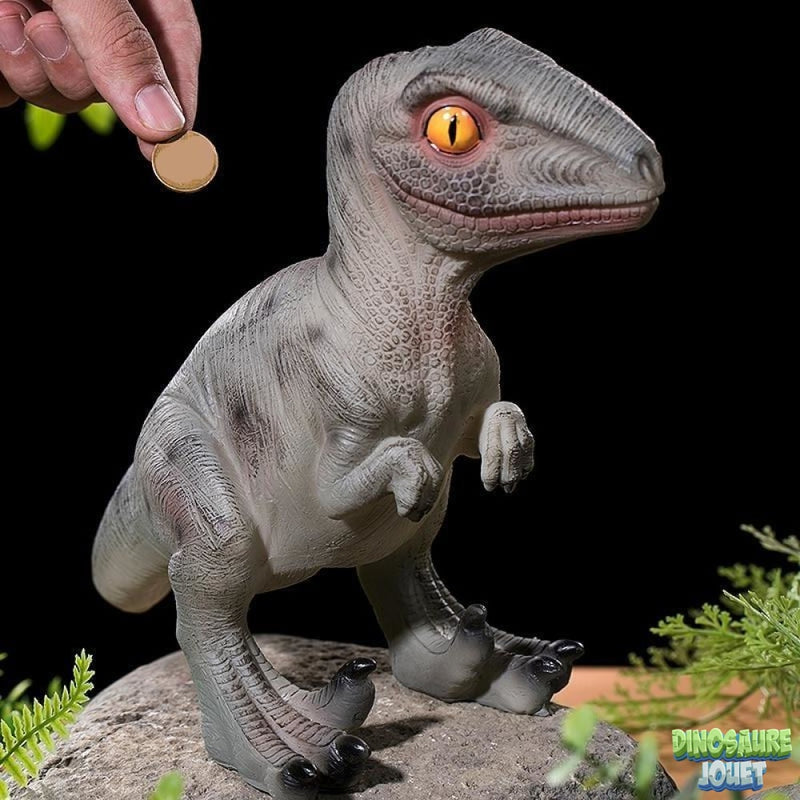 Jouet Dinosaure tirelire Vélociraptor