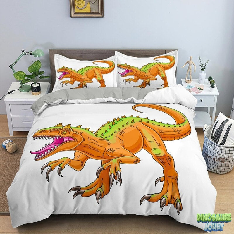 Linge de lit Dinosaure blanc