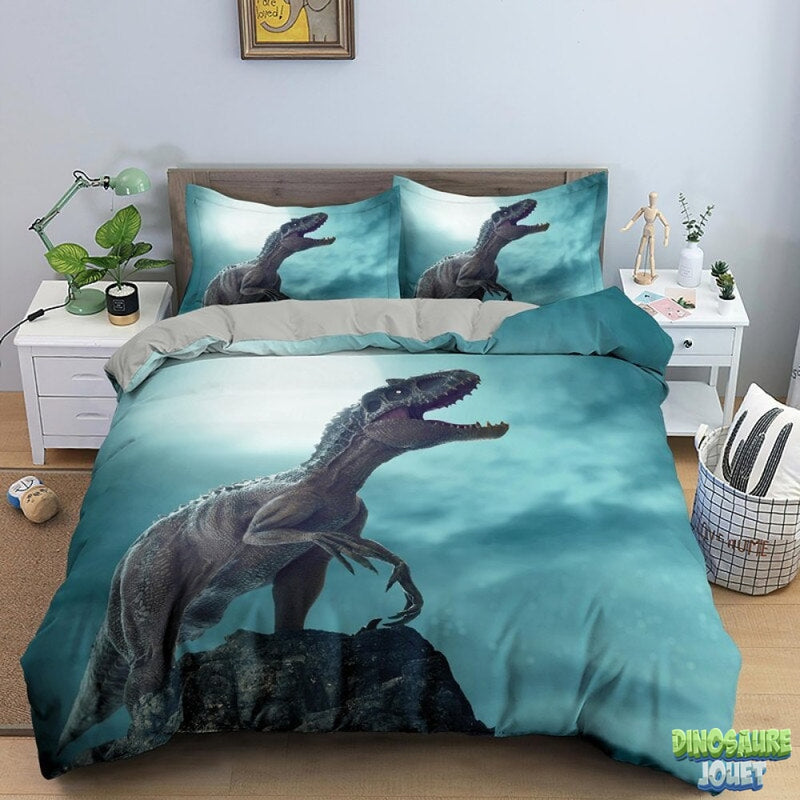 Linge de lit Dinosaure bleu