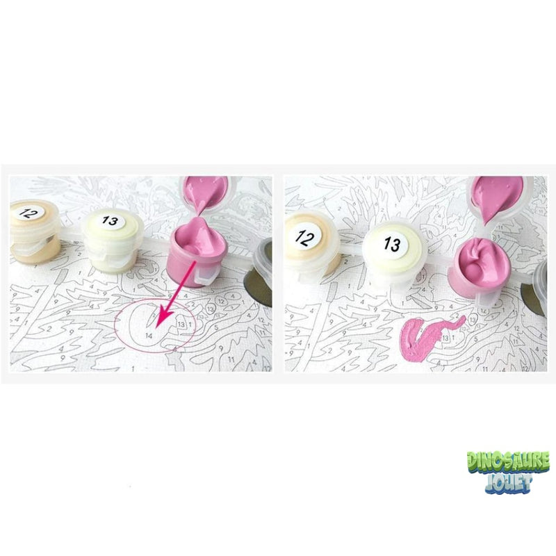 Peinture numero dinosaure enfant