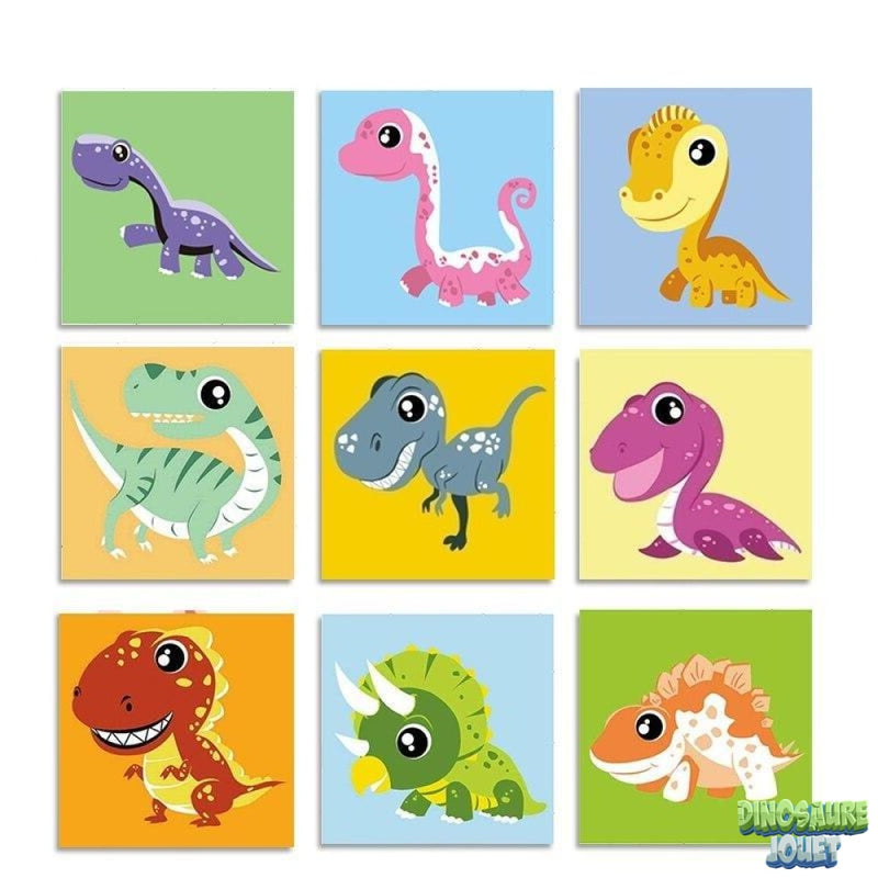 Peinture numero dinosaure enfant