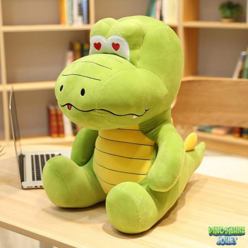 Peluche Dinosaure verte et jaune