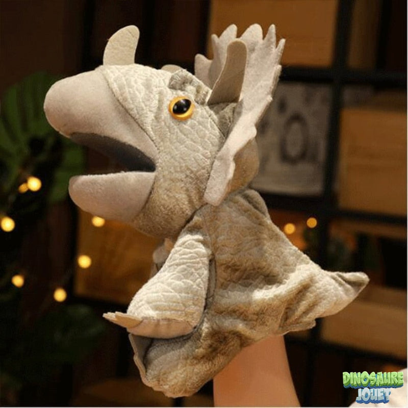 Peluche marionnette Dinosaure: tricératops