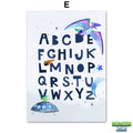 Poster alphabet Dinosaure bleu