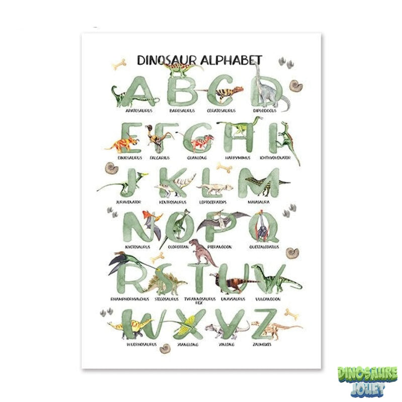 Poster alphabet Dinosaure