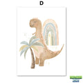 Poster arc en ciel Dinosaure