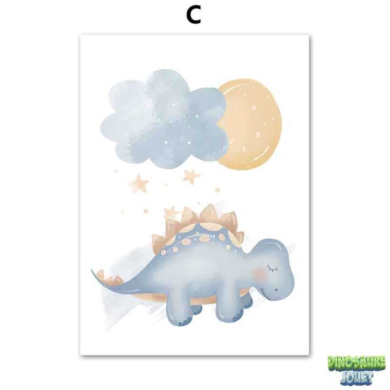 Poster arc en ciel Dinosaure
