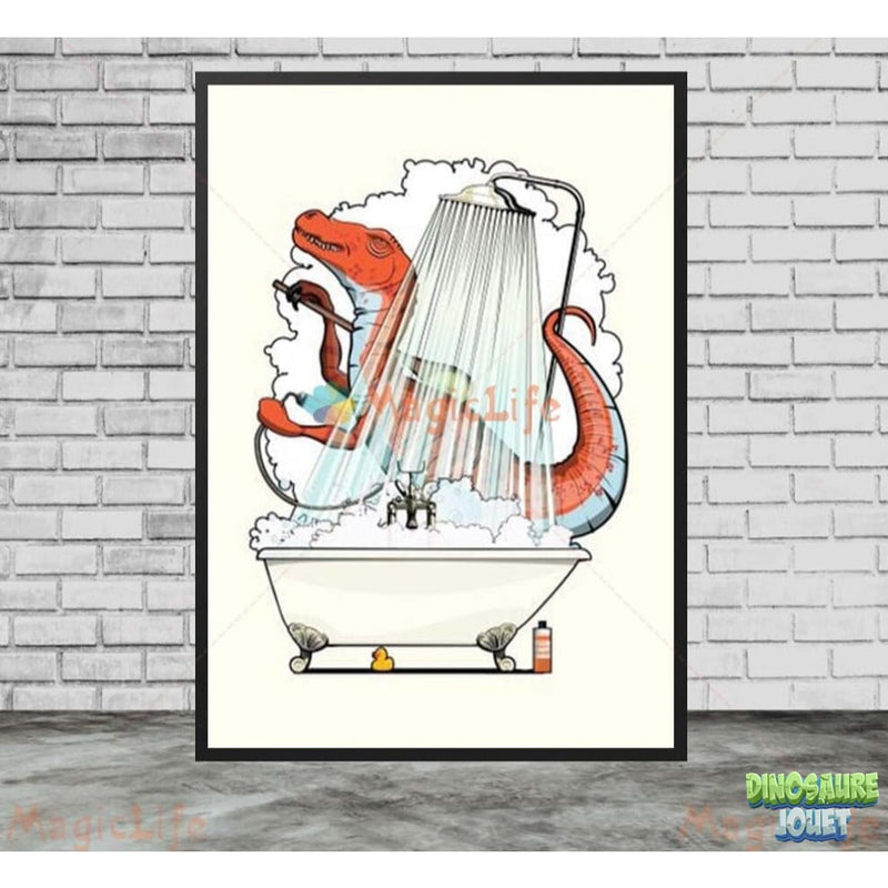 Poster Dinosaure pour la douche
