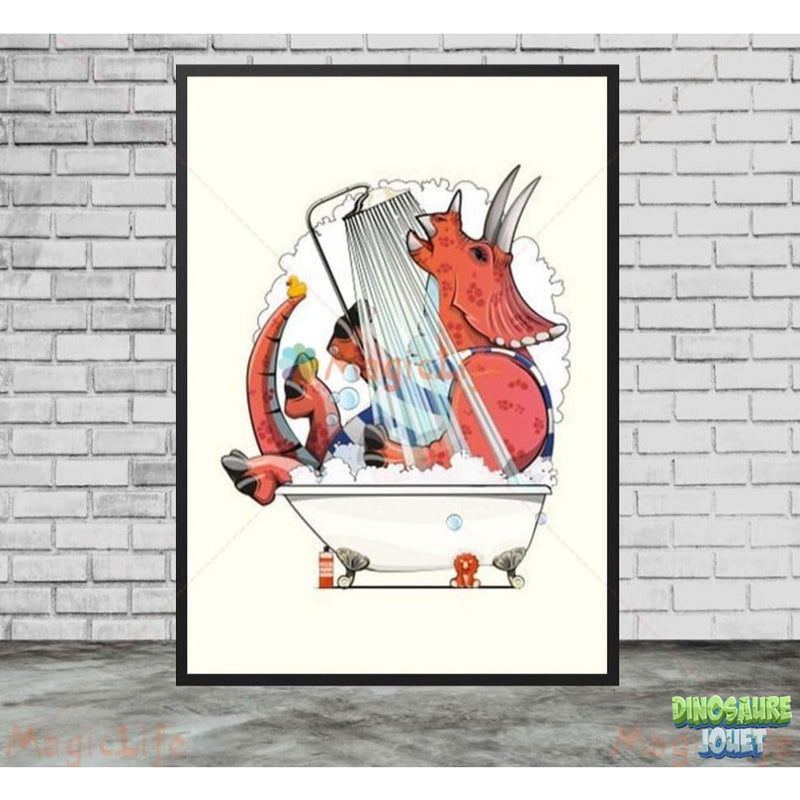 Poster Dinosaure pour la douche
