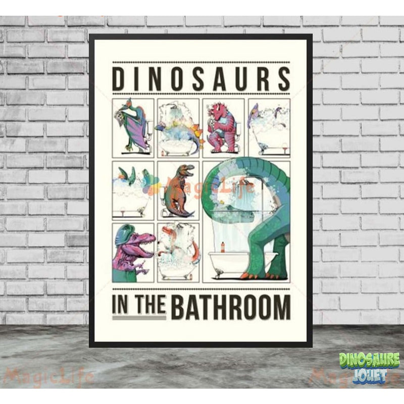 Poster salle de bain Dinosaure