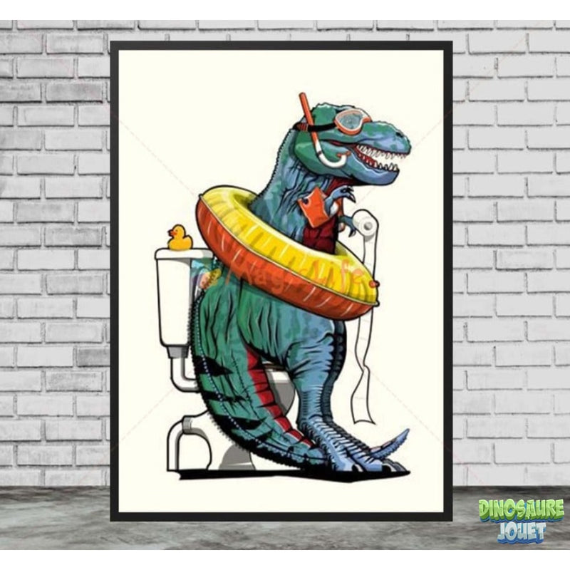 Poster wc humour dinosaure
