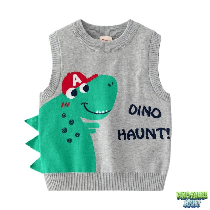 Pull sans manches en tricot Dinosaure