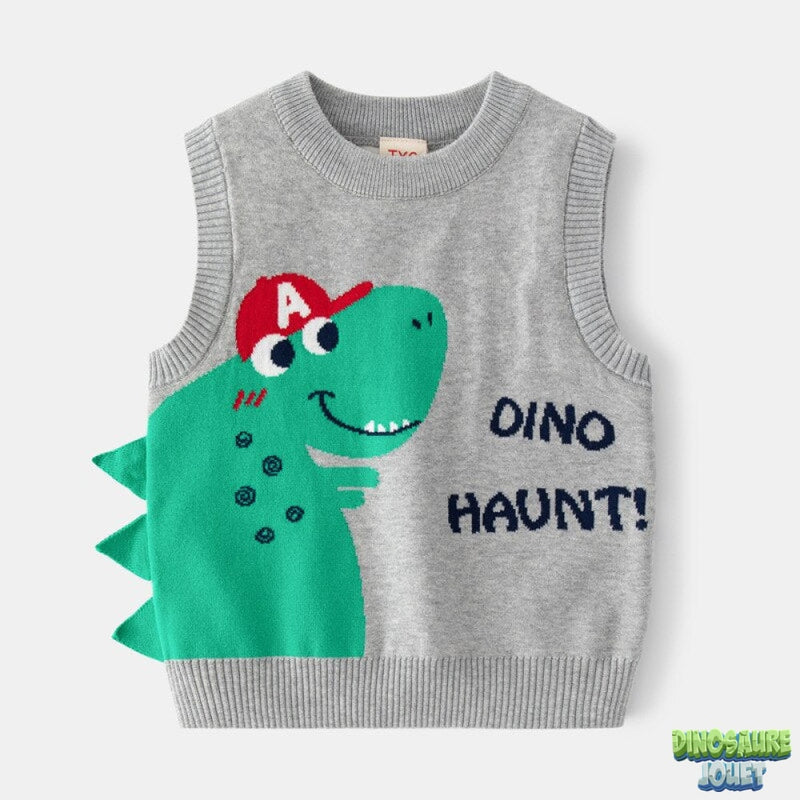 Pull sans manches en tricot Dinosaure