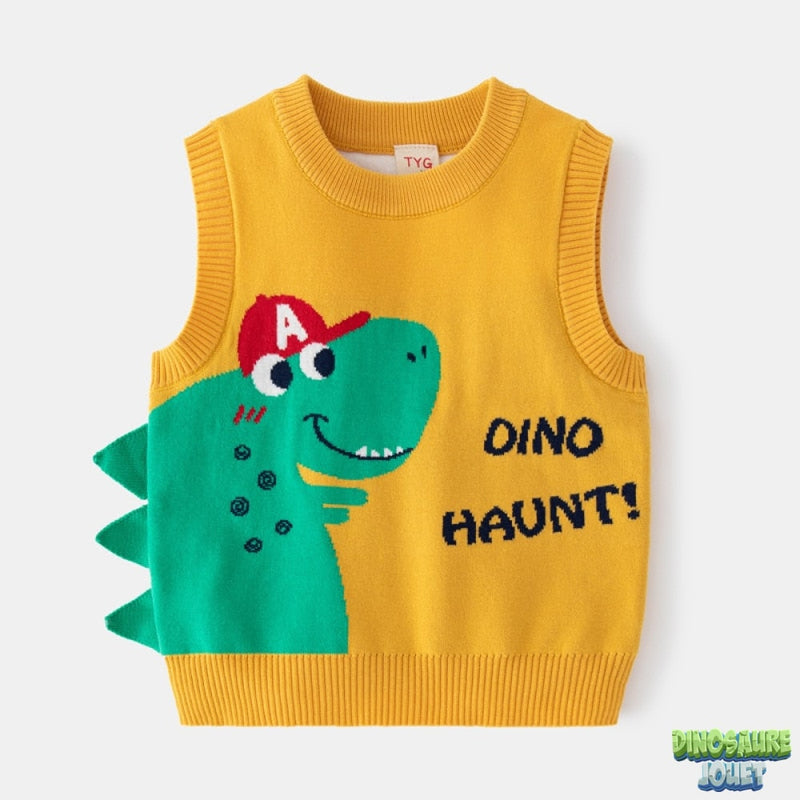 Pull sans manches en tricot Dinosaure