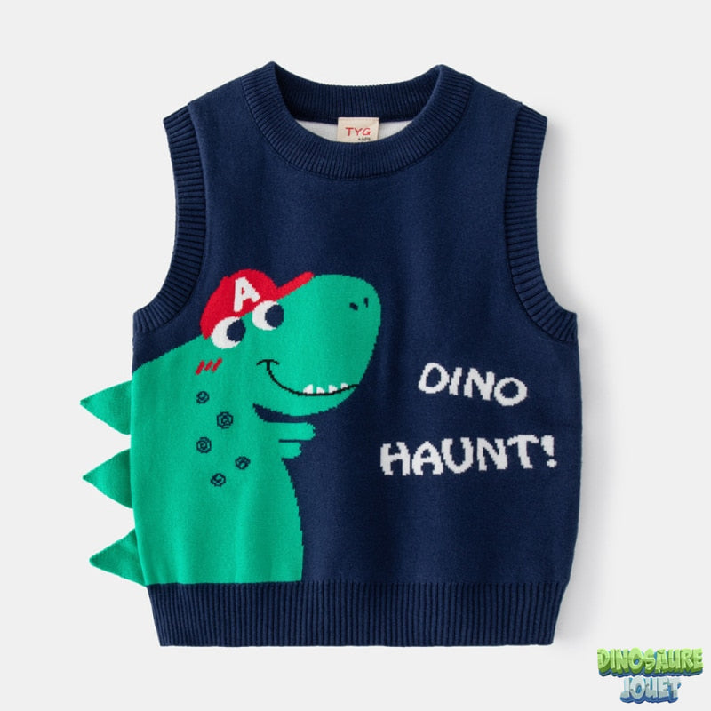 Pull sans manches en tricot Dinosaure