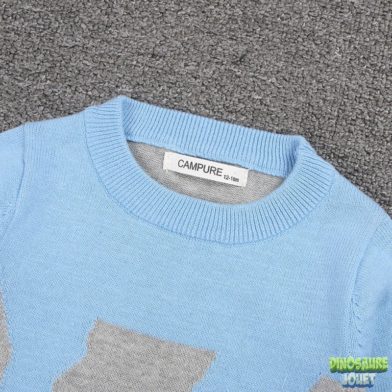 Pull tricot enfant dinosaure