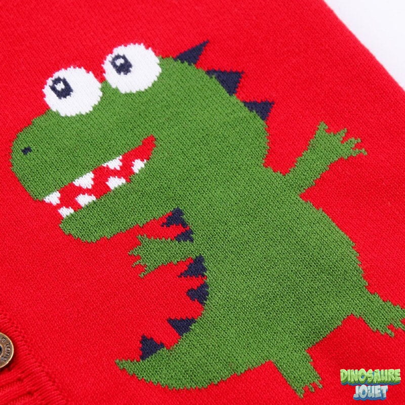 Pull tricot motif dinosaure