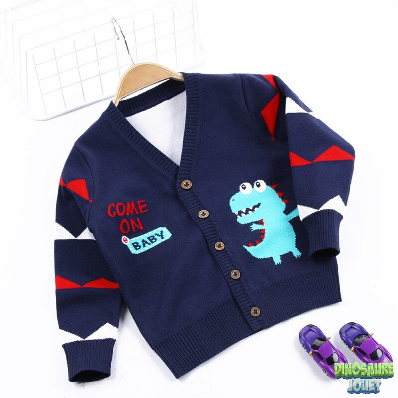 Pull tricot motif dinosaure