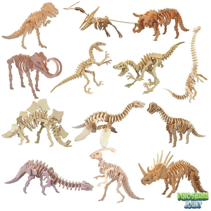 puzzle 3d en bois dinosaure