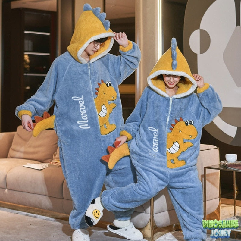 Pyjamas pilou pilou dinosaure couple