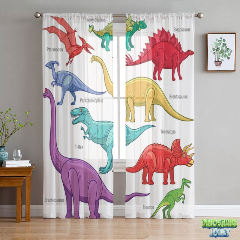 Rideaux organza Dinosaure