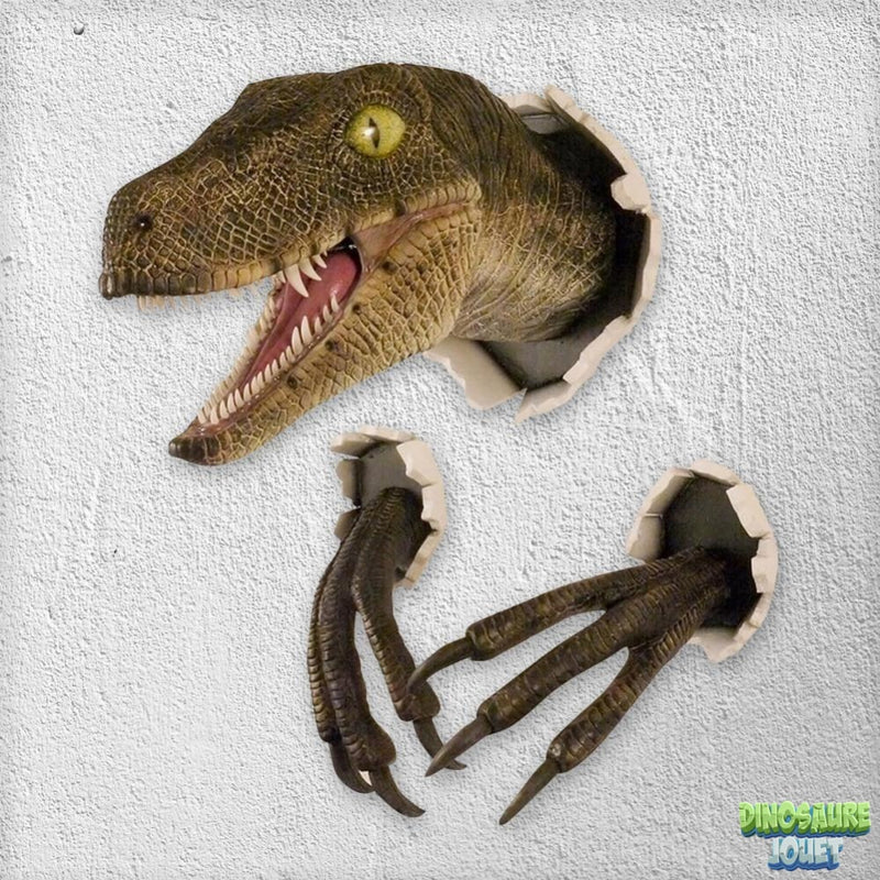 Statue Dinosaure murale Vélociraptor