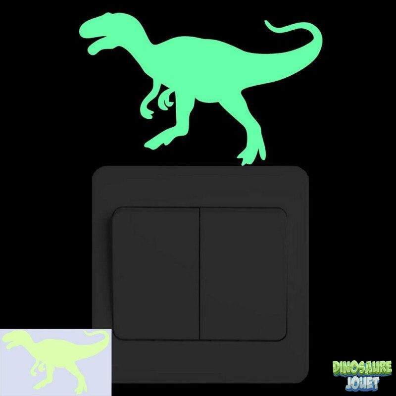 Stickers prises murales T-rex fluorescents