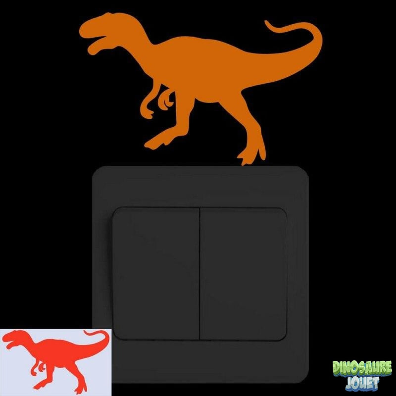 Stickers prises murales T-rex fluorescents