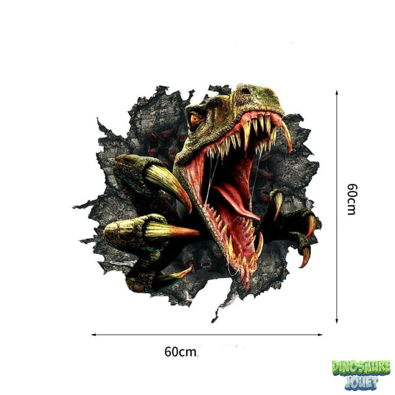 t rex autocollant 3D effrayant