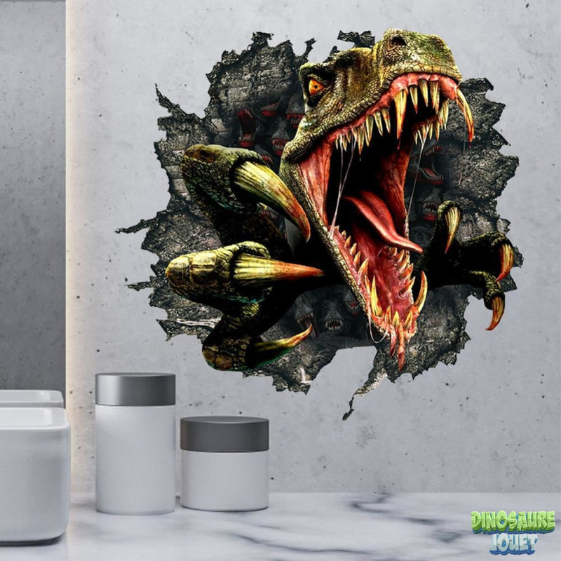 t rex autocollant 3D effrayant